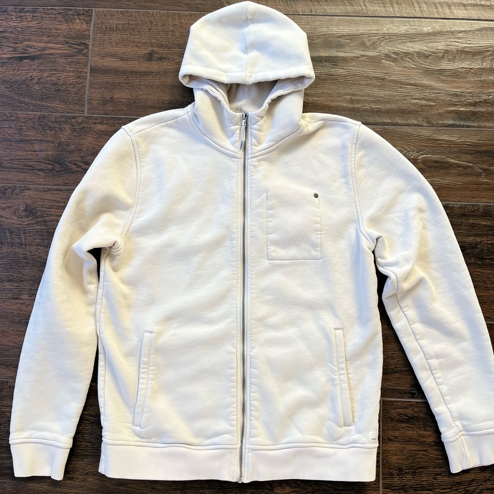 VUORI Seaside Full Zip Hoodie Sweatshirt Mens Salt Size Large